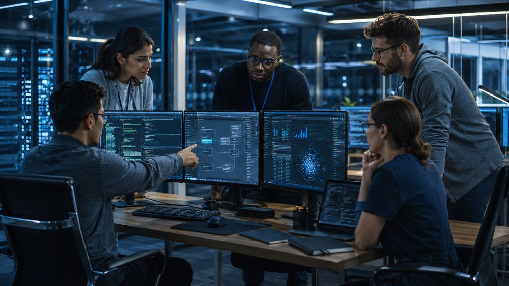 Quant Comps team collaborating on a client's infrastructure